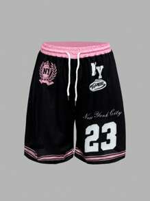 Slaydiva 女士休闲运动网眼低腰短裤，适合运动比赛、夏季、锻炼 - 彩色 - 查看 2