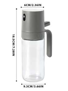 1 pieza Atomizador de aceite de cocina de vidrio redondo de sodio-calcio de 250 ml con filtro, adecuado para diferentes tipos de aceite, utensilio de cocina para el hogar - transparente - Ver 5