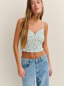 Nöista Conjunto de dos piezas de verano para mujer, conjunto casual de top con tirantes y falda midi, atuendo para el 4 de julio