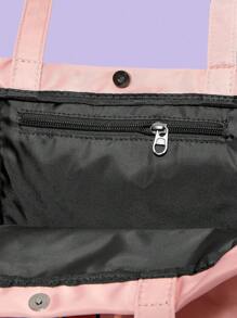 SCOOBY-DOO X SHEIN 女士卡通图案大容量时尚托特包（粉色） - 粉色 - 查看 6