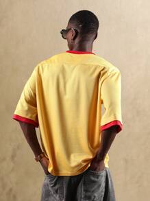 SUMWON Premium Retro Football Jersey Classic Unisex Heritage Inspired Jersey Authentic Soccer Style Graphic Sportswear Vintage Design - Yellow - View 2