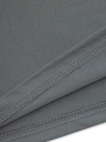 EMERY ROSE Women V-Neck T-Shirt | Polyester Knit Fabric | Lightweight & Breathable | Casual | For All Seasons - Dark Grey - View 4