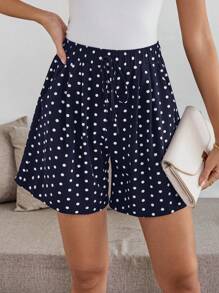 EMERY ROSE Shorts casuales de mujer con estampado de lunares, de verano