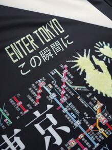 Manfinity EMRG Camiseta gráfica "Momento de Tokio" para hombres