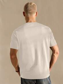 SWAVVY Men's Knitted Casual Loose Fringed Short Sleeve T-Shirt For Everyday Wear