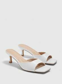 CUCCOO BIZCHIC Women's Square Toe Fashion Casual High Heel Slide Sandals For Christmas