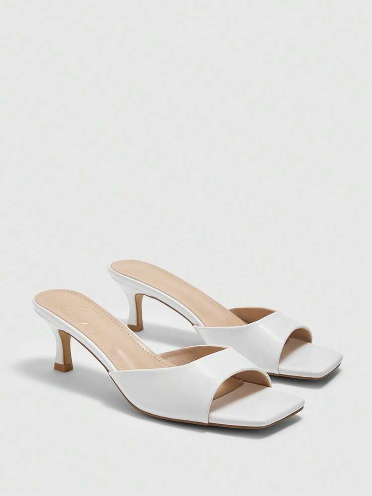 CUCCOO BIZCHIC Women's Square Toe Fashion Casual High Heel Slide Sandals For Christmas Spring Shoes Summer Shoes