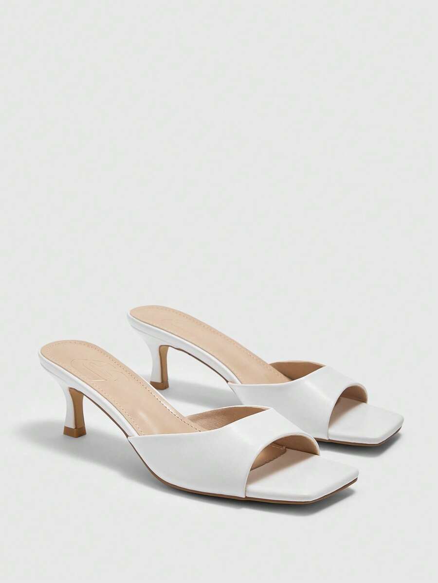 CUCCOO BIZCHIC Women's Square Toe Fashion Casual High Heel Slide Sandals For Christmas