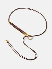 MOTF PREMIUM LACE UP METAL BUCKLE BELT - Coffee - View 5