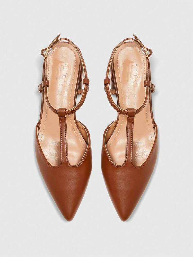 CUCCOO BIZCHIC Women's Pointed Toe Adjustable Buckle Design Flat Loafers For Christmas Spring Shoes