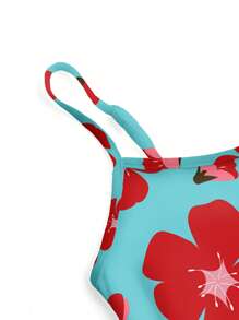 Vecteezy 1 pièce Robe maxi sans manches pour femme à imprimé floral, silhouette ajustée, blocs de couleurs