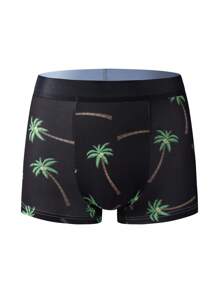 SHEIN Set de 4 boxers para adolescentes varones con estampado de árboles de coco - Multicolor - Ver 3