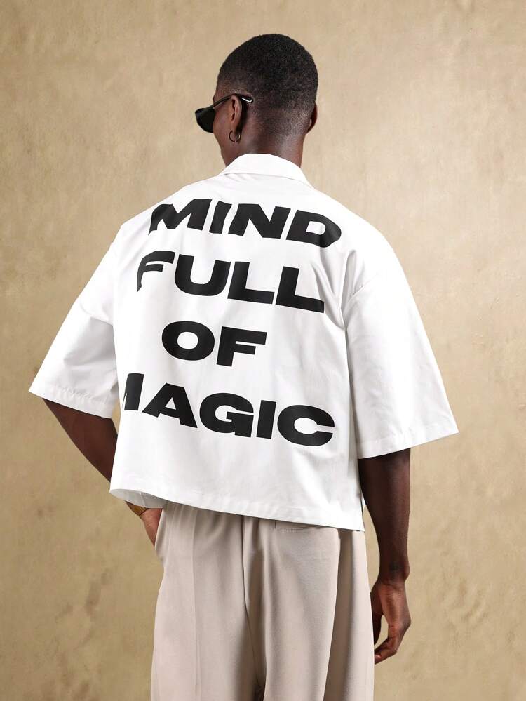 Statement Print Short Sleeve Button Down Shirt