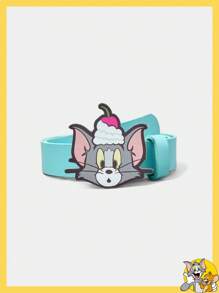 TOM & JERRY X SHEIN 卡通图案PU皮革可爱时尚腰带 - 彩色 - 查看 1