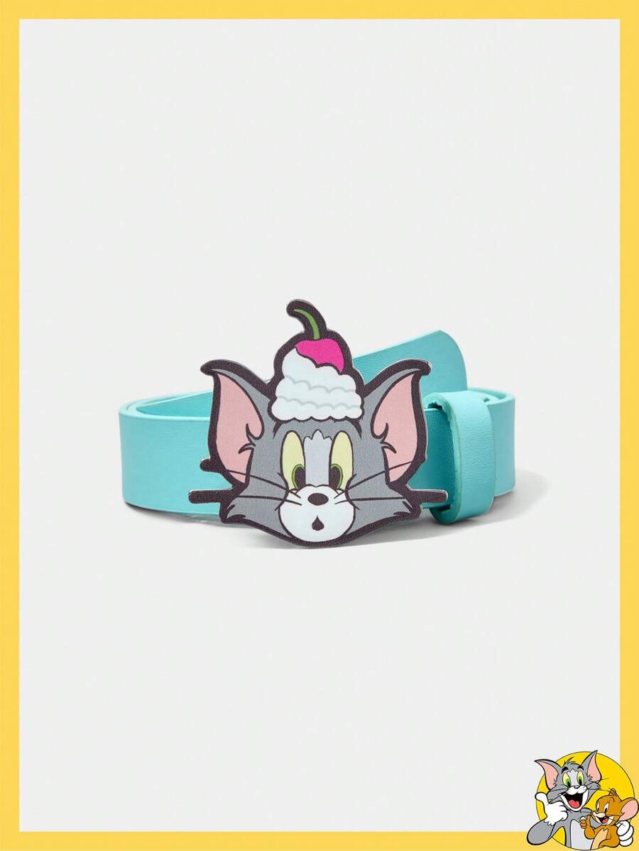 TOM & JERRY X SHEIN 卡通图案PU皮革可爱时尚腰带 - 彩色 - 查看 1