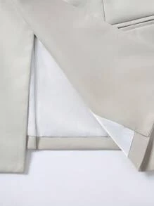 Manfinity Mode Conjunto de chaqueta y pantalón en talla grande para hombre, de unicolor y marrón jaspeado, de manga larga y cuello solapa