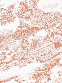 Chiquease 女士印花A字裙，适合度假，优雅通勤 - 粉色 - 查看 3