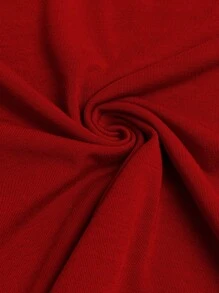 女士夏季纯色休闲复古V领吊带背心 - 紅色 - 查看 6
