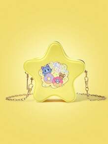 TOM & JERRY X SHEIN Túi đeo vai xích hình ngôi sao vàng họa tiết hoạt hình dành cho nữ - Butter Yellow - Xem 1