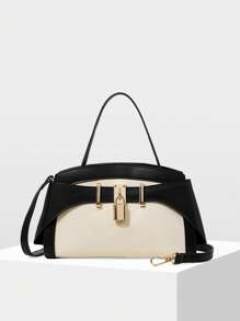 MOTF PREMIUM TÚI XÁCH TAY BẰNG DA PU CỦA IRONMOGERY - Đen và trắng - Xem 6