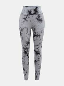 SHEIN Girlism 3件套少女针织棕色、灰色、黑色扎染图案修身休闲腰部镂空设计打底裤，基础百搭，适合返校、假日、家庭户外活动、秋冬季日常穿着。 - 彩色 - 查看 8