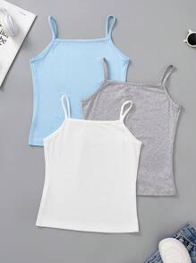 女童青少年休闲多色针织吊带背心 - 彩色 - 查看 2