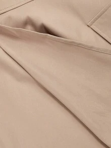 SHEIN MOD Khaki Color Vintage Sleeveless Cinched Waist Women's Trench Coat, Back To School Style, Old Money Style Autumn Winter Clothes For Women