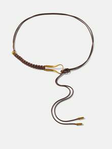 MOTF PREMIUM LACE UP METAL BUCKLE BELT - Coffee - View 2