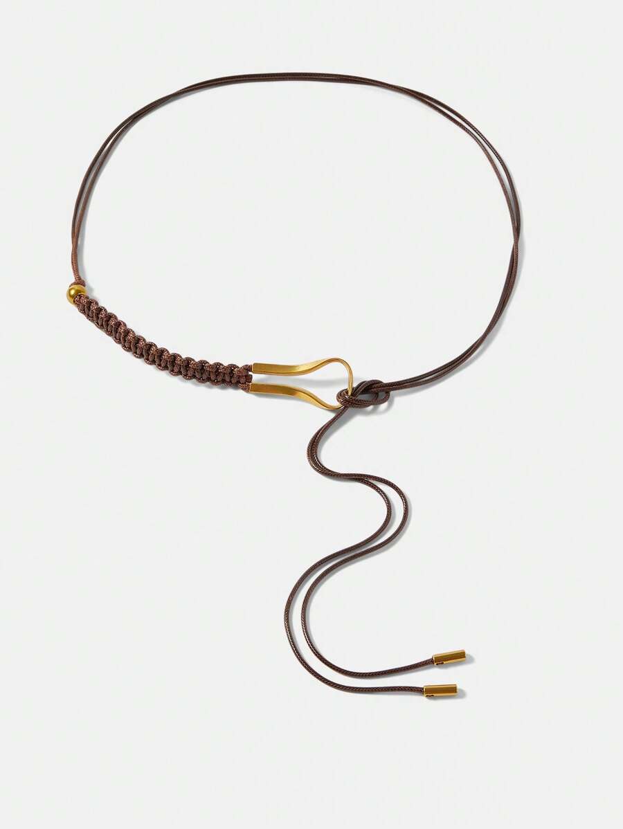 MOTF PREMIUM LACE UP METAL BUCKLE BELT - Coffee - View 2