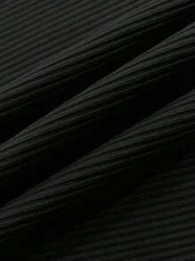 INAWLY Bộ 2 món thời trang nữ giản dị gợi cảm lãng mạn khoét sâu - màu đen - Xem 5