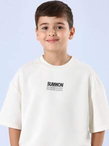 SUMWON Streetwear Oversized T-Shirt Youth Casual Graphic Tee Perfect For Daily Wear School Outings Holidays Weekend Style