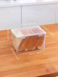 قطعة واحدة من صندوق خبز شفاف - خبز (صندوق حفظ طازج محفوظ بالبرودة) - لوازم مطبخ بلاستيكية - شفاف - مشاهدة 4