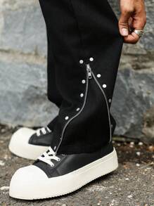 Manfinity EMRG Men's Casual Denim Jeans, Suitable For Summer - Black - View 2