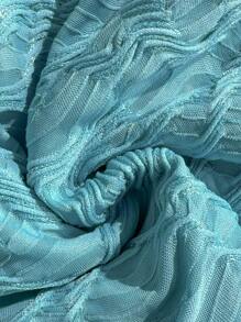 Soleia 女士镂空金属海星装饰比基尼裹身裙，适合度假 - 水鴨藍 - 查看 6