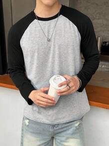 SHEIN Teen Boy Casual Long Sleeve T-Shirt, Sports Streetwear Punk Rock Music Festival , Suitable For Spring And Summer Fall Winter