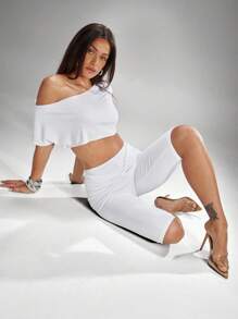 Women Two Pieces Outfits For Daily Wear - White - View 6