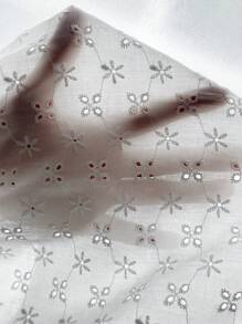 SHEIN LUNE 女士时尚精致优雅浪漫刺绣度假衬衫 - 白色 - 查看 7