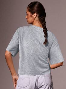 Athîral Maglietta a manica corta monocromatica da donna, di moda per l'estate