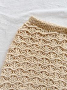 Soleia 2 件性感细肩带金属海星镂空露背短款上衣和低腰半身裙套装，适合度假、音乐节、节日、波西米亚风格 - 杏色 - 查看 6