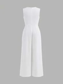 Firerie Kids Firerie Kids 适合青春期女孩的白色连体裤，百搭休闲日常通勤时尚装 - 白色 - 查看 2