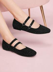 CUCCOO DOLLMOD 女士方头豹纹休闲一脚蹬平底鞋 - 黑色 - 查看 3