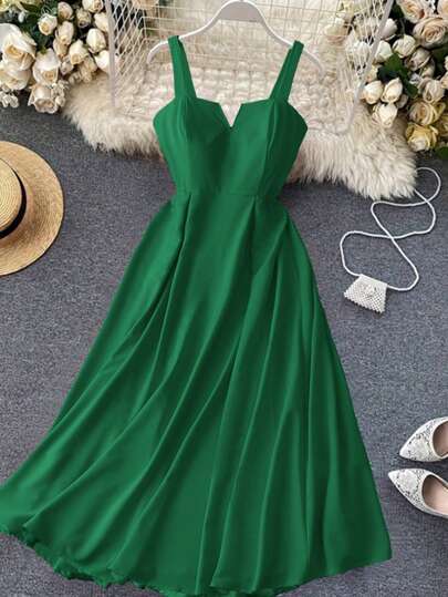 DreamSkyne Women Plus Size Elegant Party Spaghetti Strap Lightweight Cocktail Dress