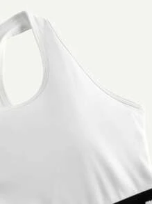 Easithlete Women Letter Pattern Everyday Sports Bra - White - View 3