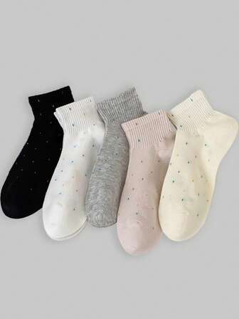 Kawaii Calcetines de tobillo casuales, versátiles y sencillos para mujer