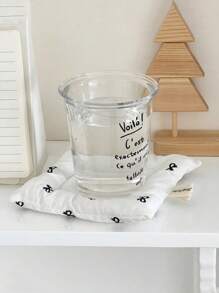 SHEIN 1 件甜美蝴蝶结杯垫极具吸引力的级别女孩蝴蝶结印花餐垫双面加厚织物隔热垫适用于客厅、新居礼物、家居装饰 - 彩色 - 查看 2