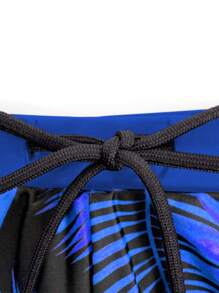 Manfinity VDAYZ Men's Printed Drawstring Beach Swim Trunks (Random Cut) Beach , Men Swim Wear - Blue - View 5