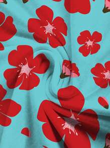 Vecteezy 1 pièce Robe maxi sans manches pour femme à imprimé floral, silhouette ajustée, blocs de couleurs