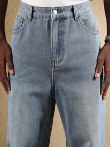 SUMWON Essential Relaxed Fit Classic Denim Jeans Straight Leg Comfort Everyday Casual Wear All Season Versatile