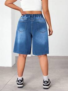 SHEIN ICON Shorts vaqueros de talla grande lavados y sueltos para el verano