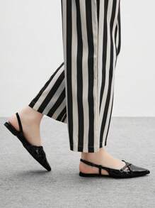 CUCCOO BIZCHIC Women Strappy Pointed Toe Flat Sandals - Black - View 5